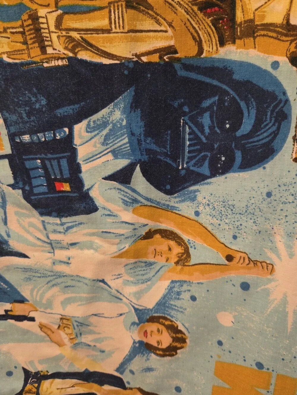 VINTAGE 1977 Star Wars Pillowcase Bibb Deadstock Mint Condition Unwashed Origina